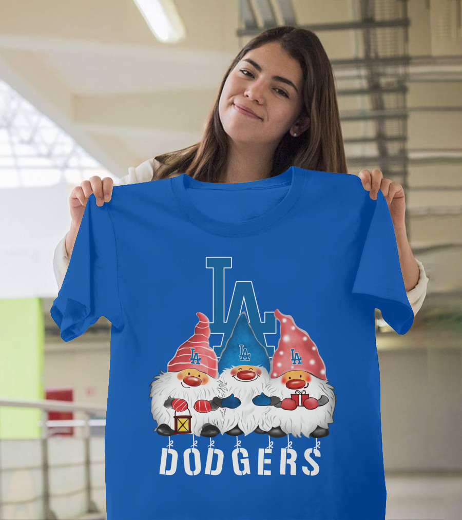 Los Angeles Dodgers Merry Christmas Happy Holidays Gnomes T-Shirt