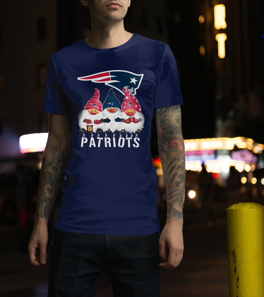 New England Patriots Merry Christmas Happy Holidays Gnomes NFL T-Shirt