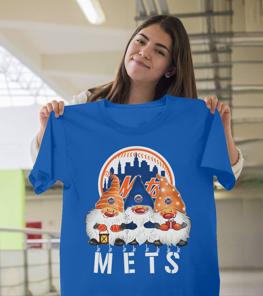 New York Mets Merry Christmas Happy Holidays Gnomes T-Shirt