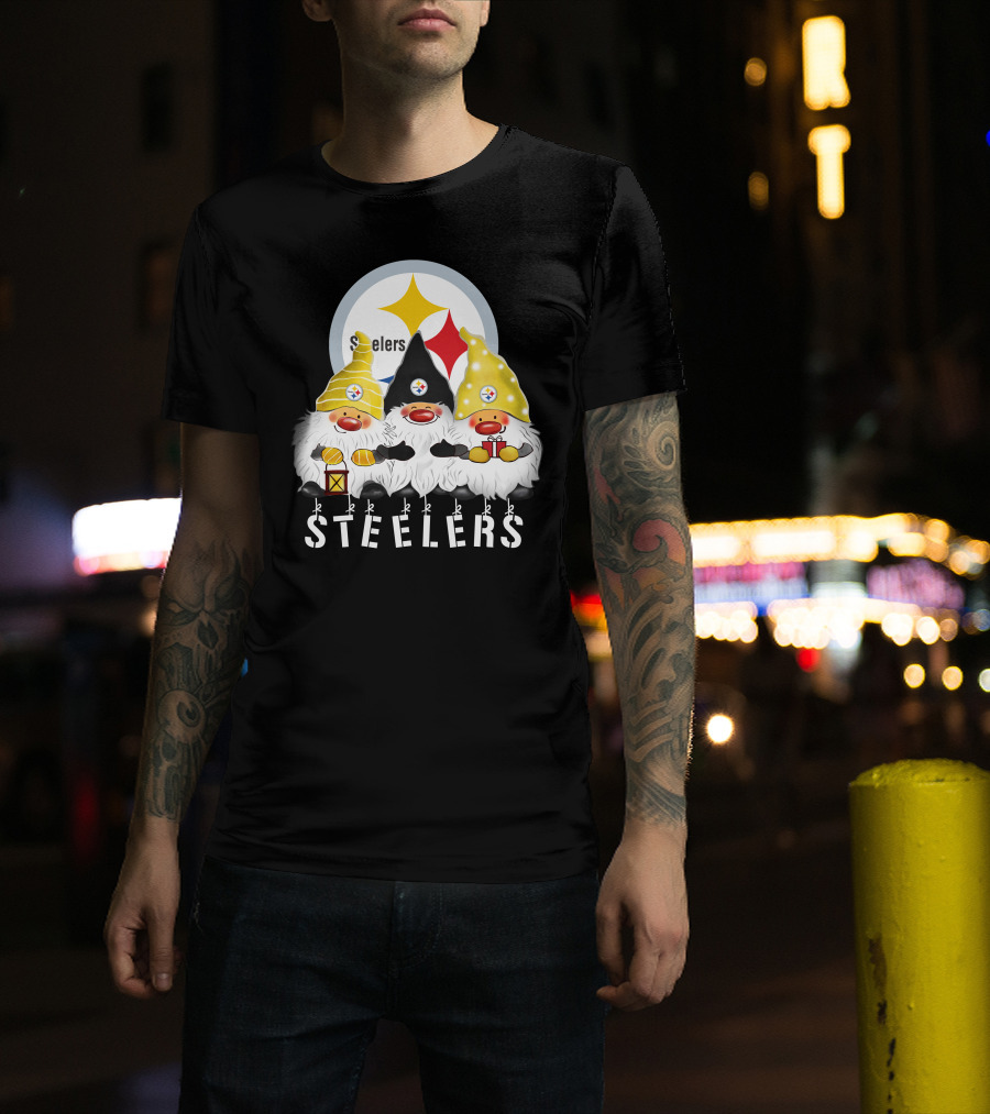 Steelers Merry Christmas Happy Holidays Gnomes T-Shirt