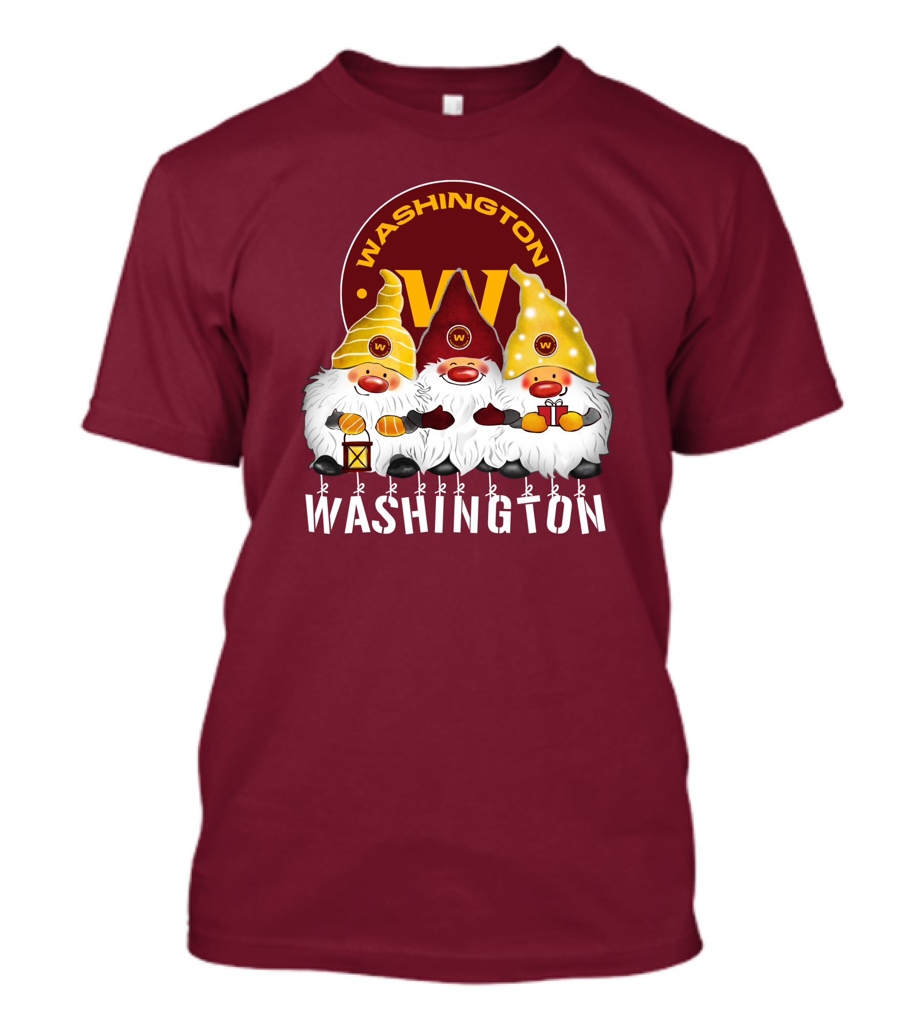 Washington Football Team Christmas Holiday Gnomes W T-Shirt