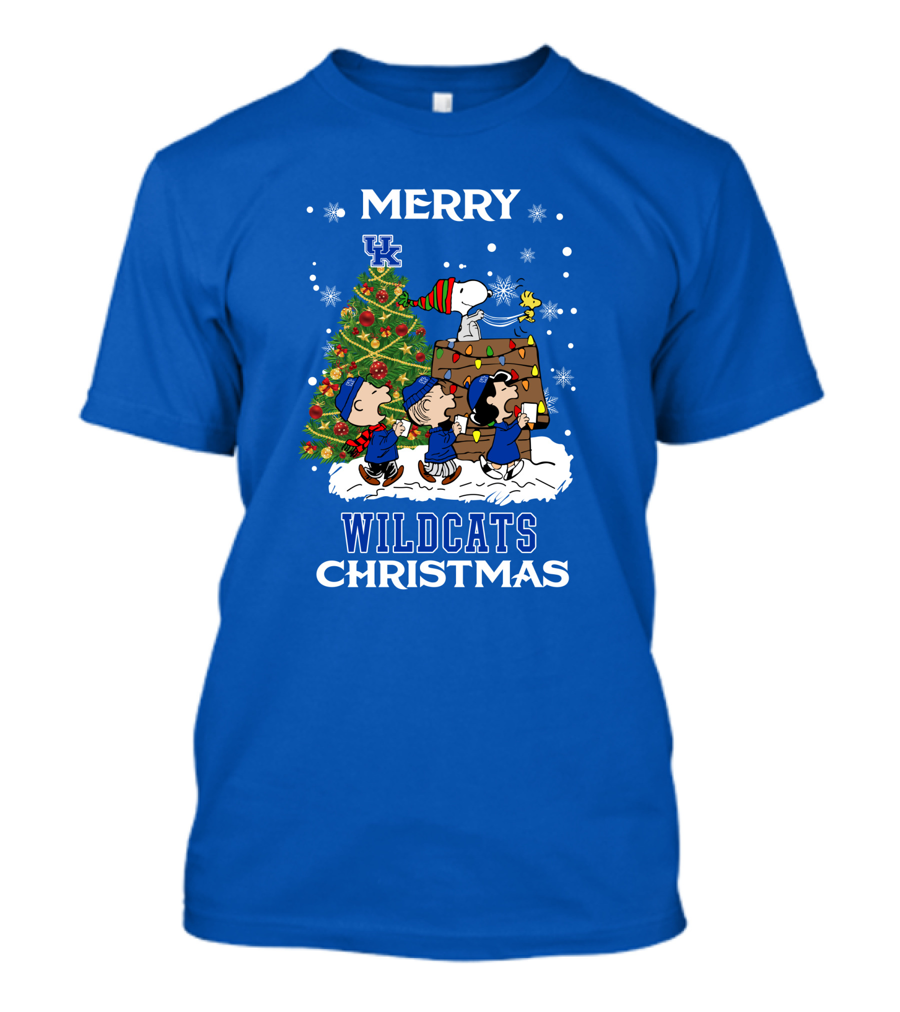 Wildcats Merry Christmas Peanuts Tree Kentucky T-Shirt