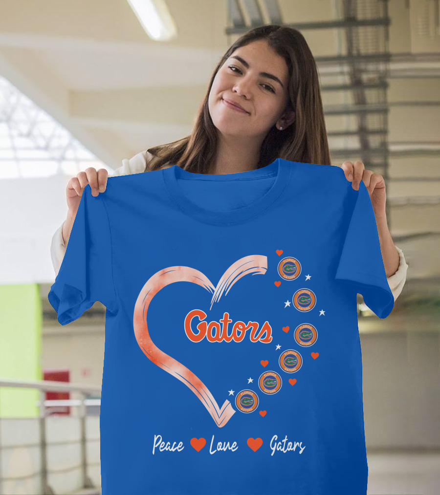 Peace Love Gators Heart Florida Gators T-Shirt