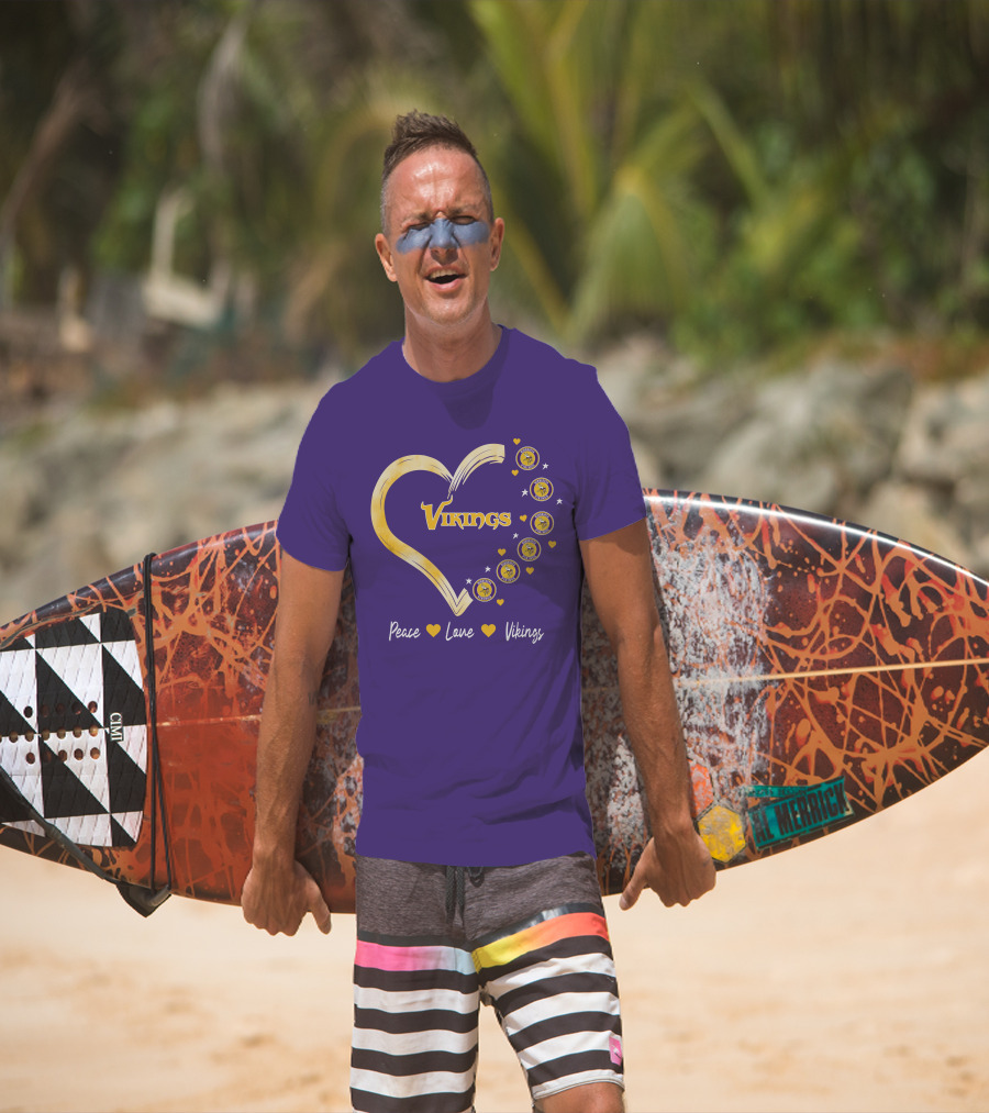 Peace Love Minnesota Vikings Heart T-Shirt