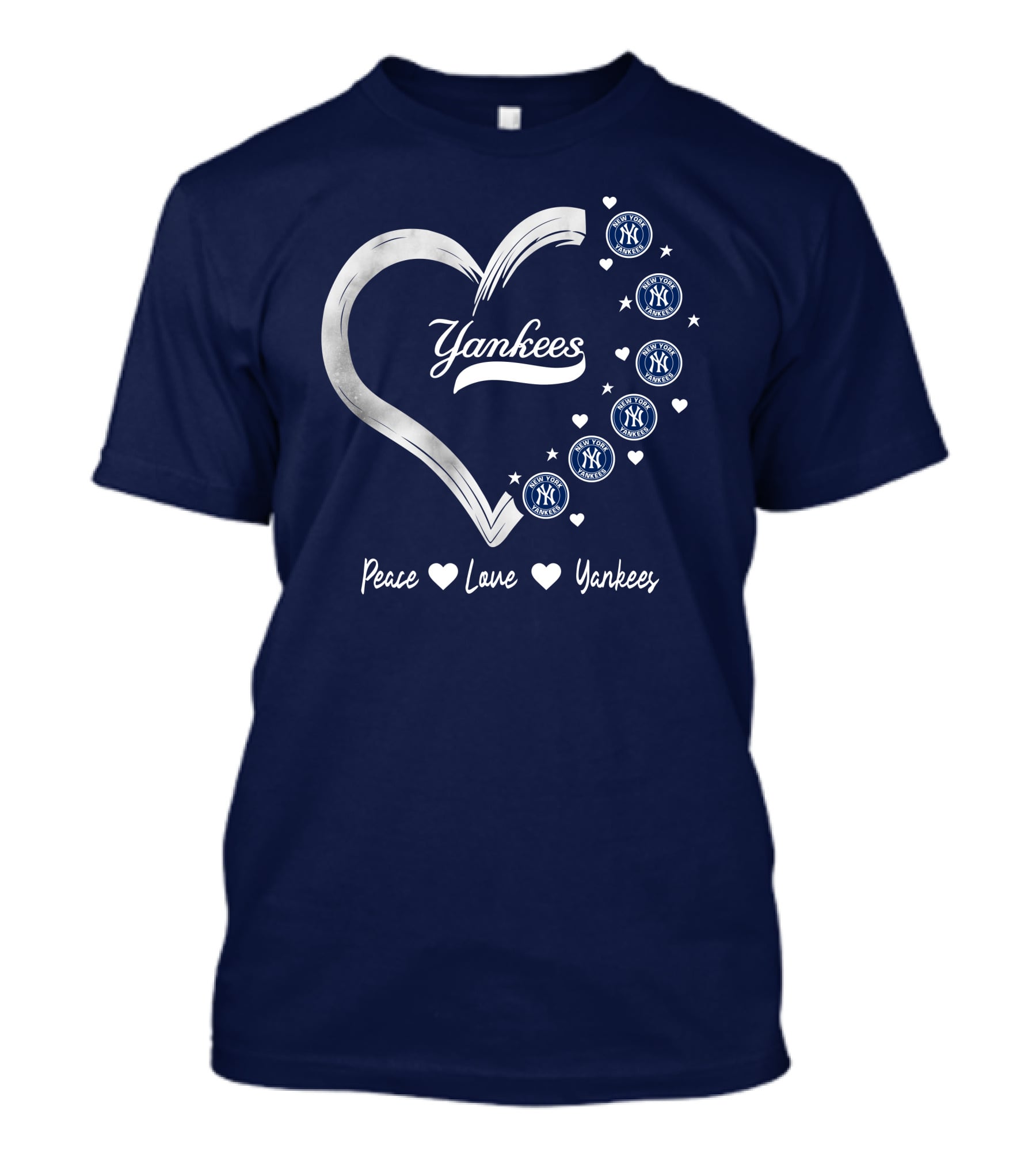 Peace Love Yankees Heart With New York T-Shirt