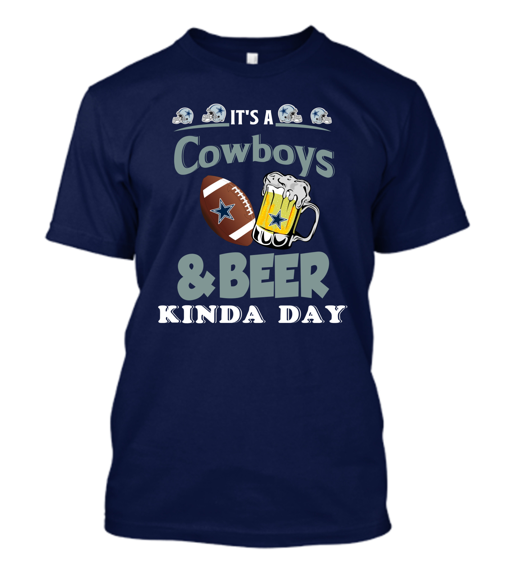 Dallas Cowboys Football Beer Kinda Day Football Helmet Star Mug T-Shirt