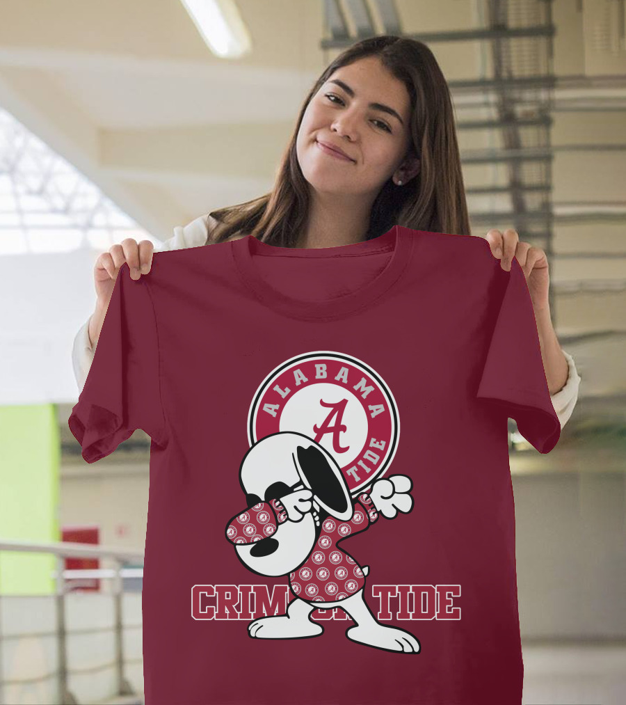Alabama Crimson Tide Snoopy Dabbing Football Fan Spirit T-Shirt