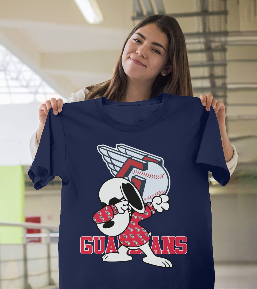 Cleveland Guardians Snoopy Dabbing Baseball T-Shirt