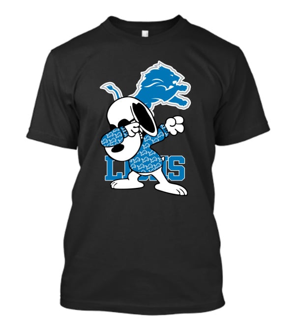 Detroit Lions Snoopy Dabbing Lions Football T-Shirt