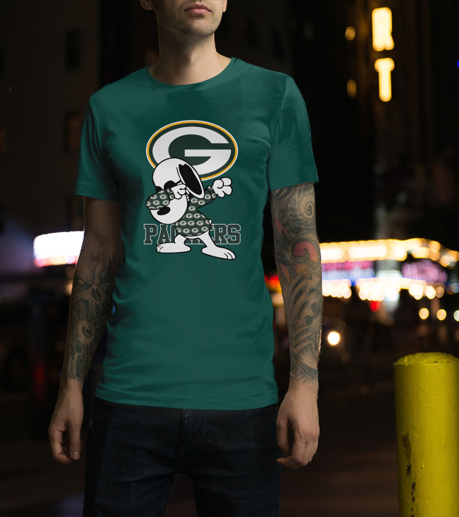 Green Bay Packers Snoopy Dabbing Packers T-Shirt