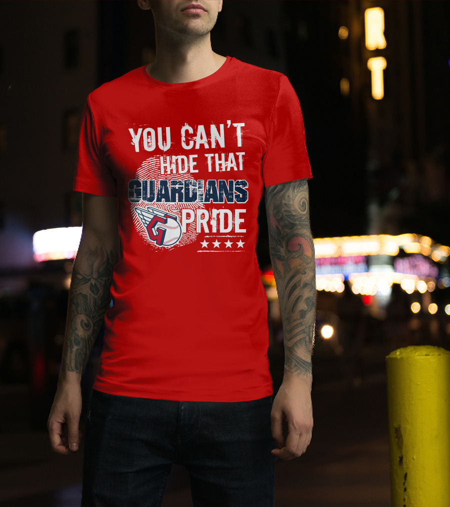 You Can't Hide That Guardians Pride With Winged Baseball And Fingerprint T-Shirt