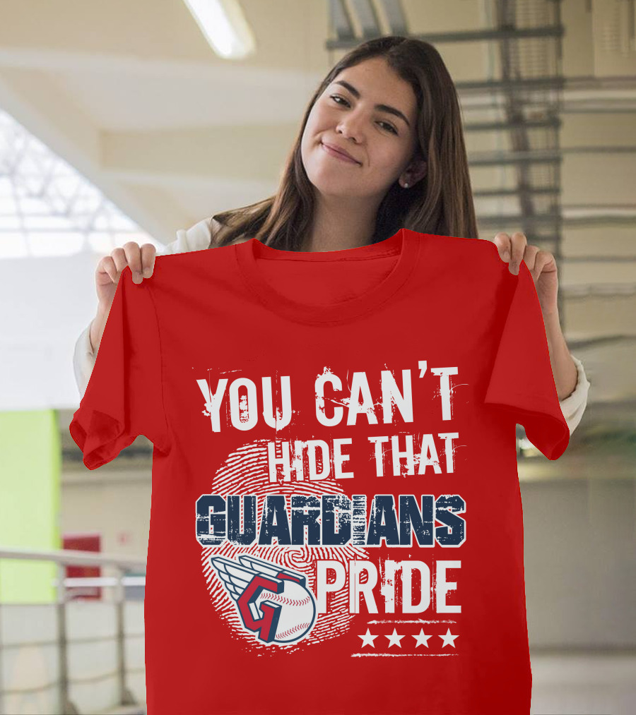 You Can't Hide That Guardians Pride With Winged Baseball And Fingerprint T-Shirt