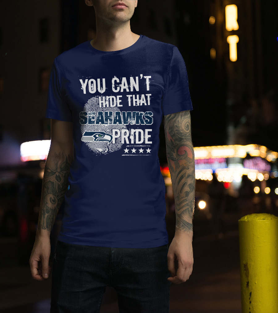 You Can't Hide That Seahawks Pride Seahawks Logo And Stars T-Shirt