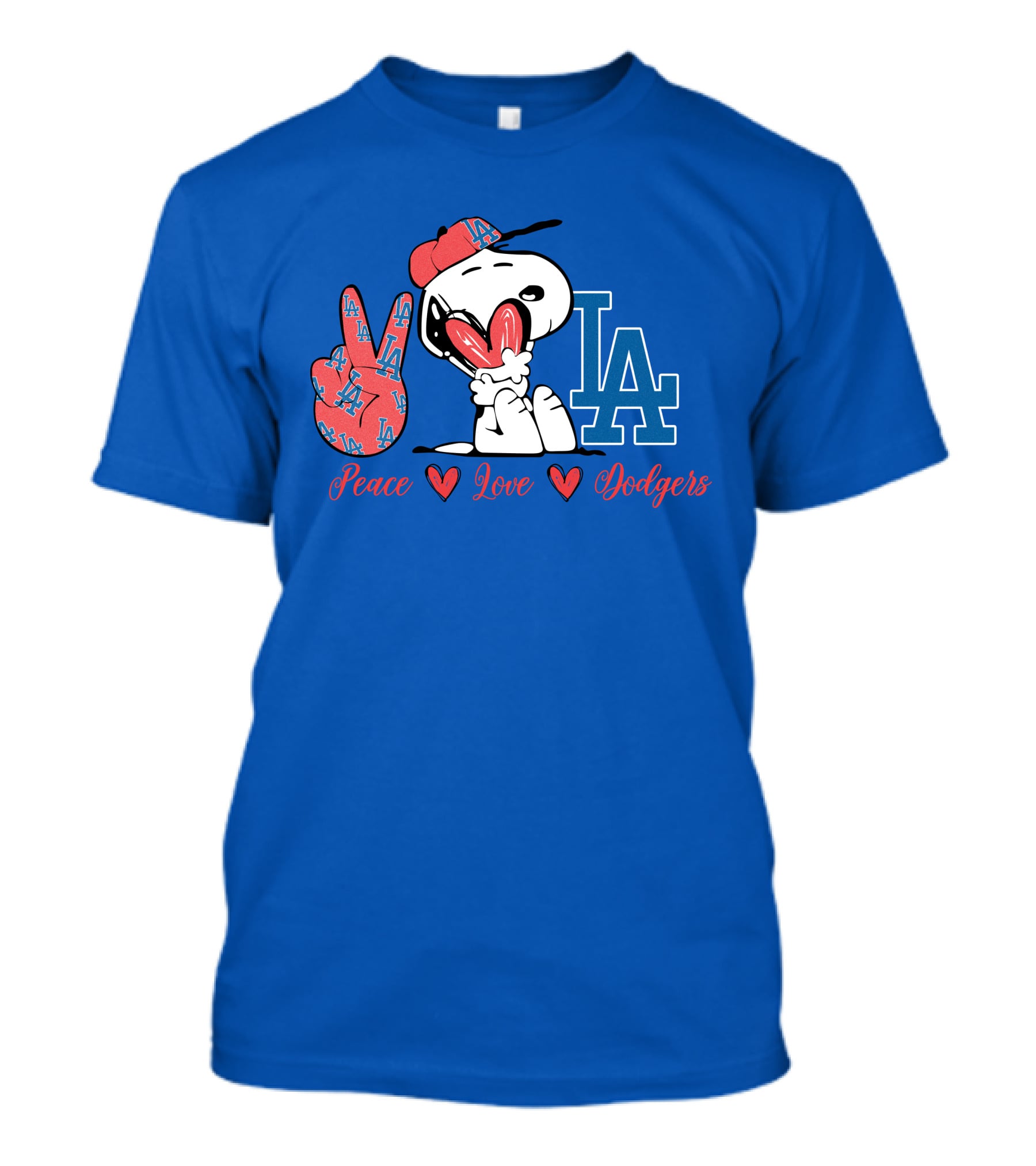 Peace Love Los Angeles Dodgers Snoopy La T-Shirt