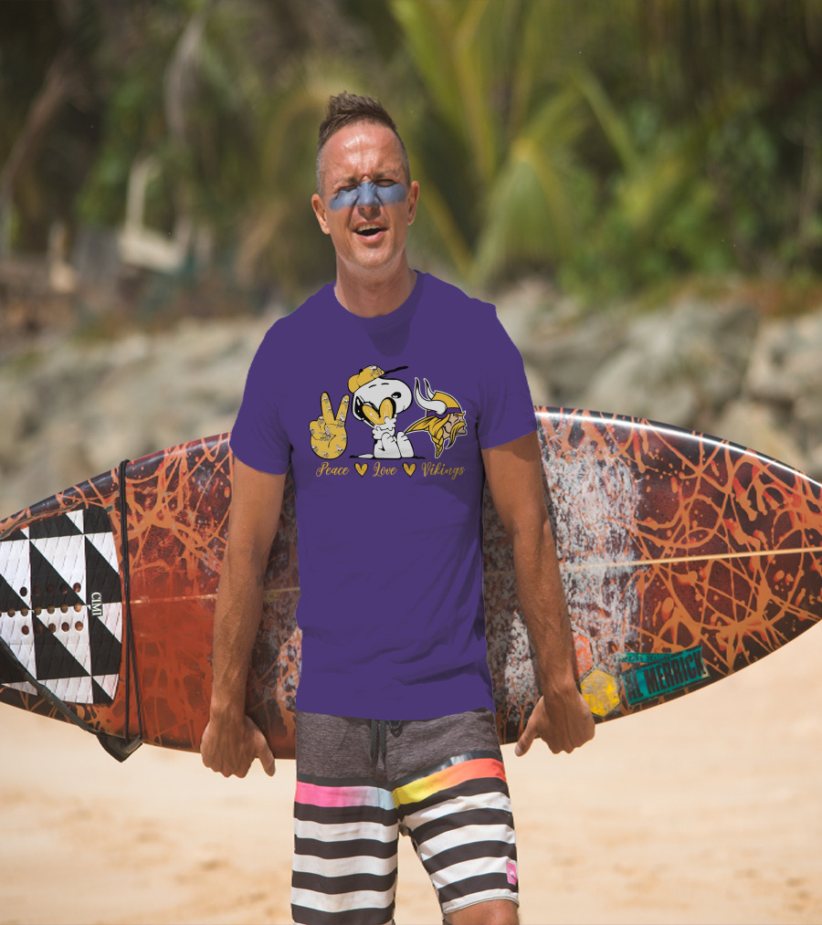 Peace Love Vikings Snoopy Minnesota T-Shirt