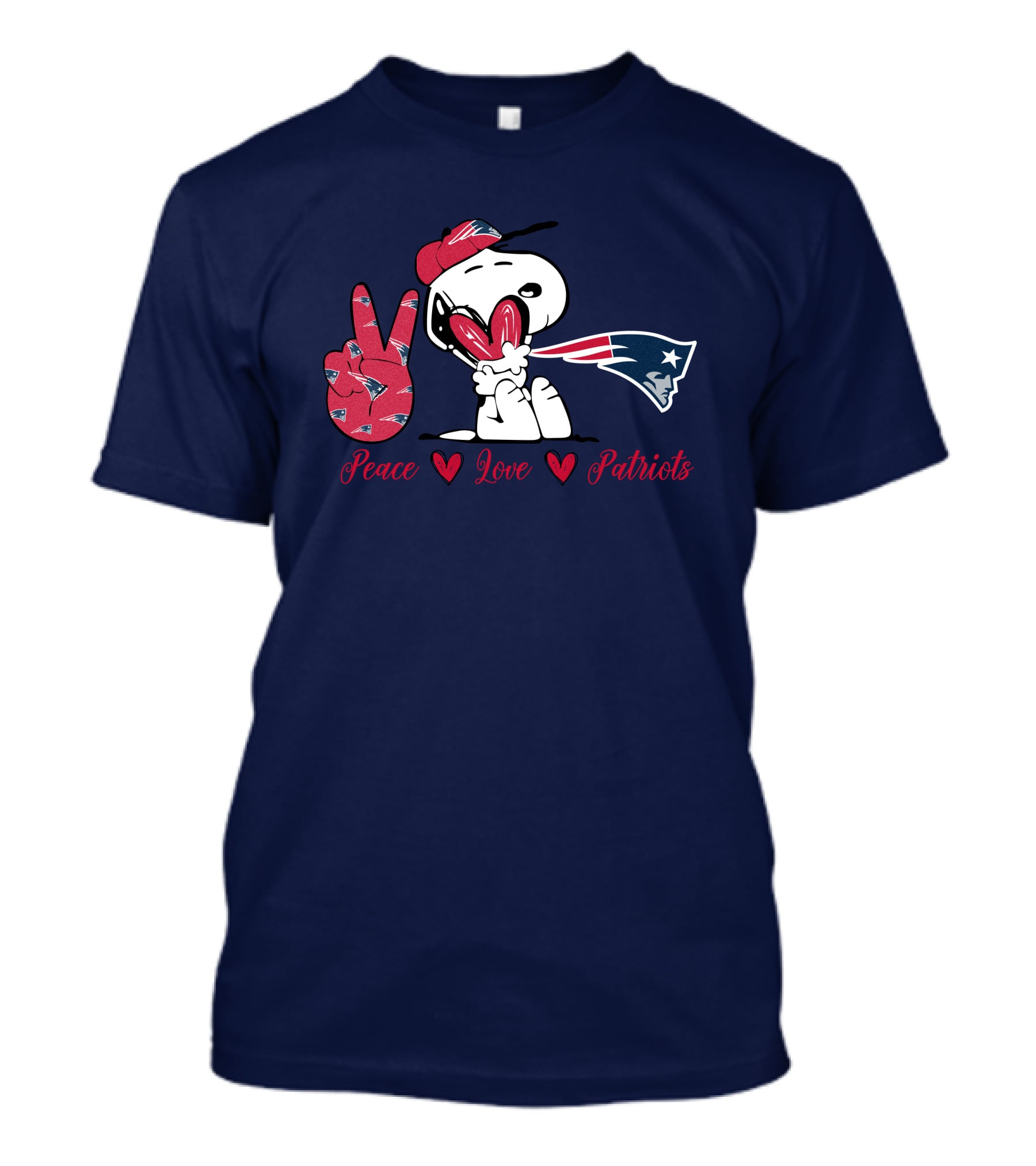 Peace Love Patriots Snoopy New England T-Shirt