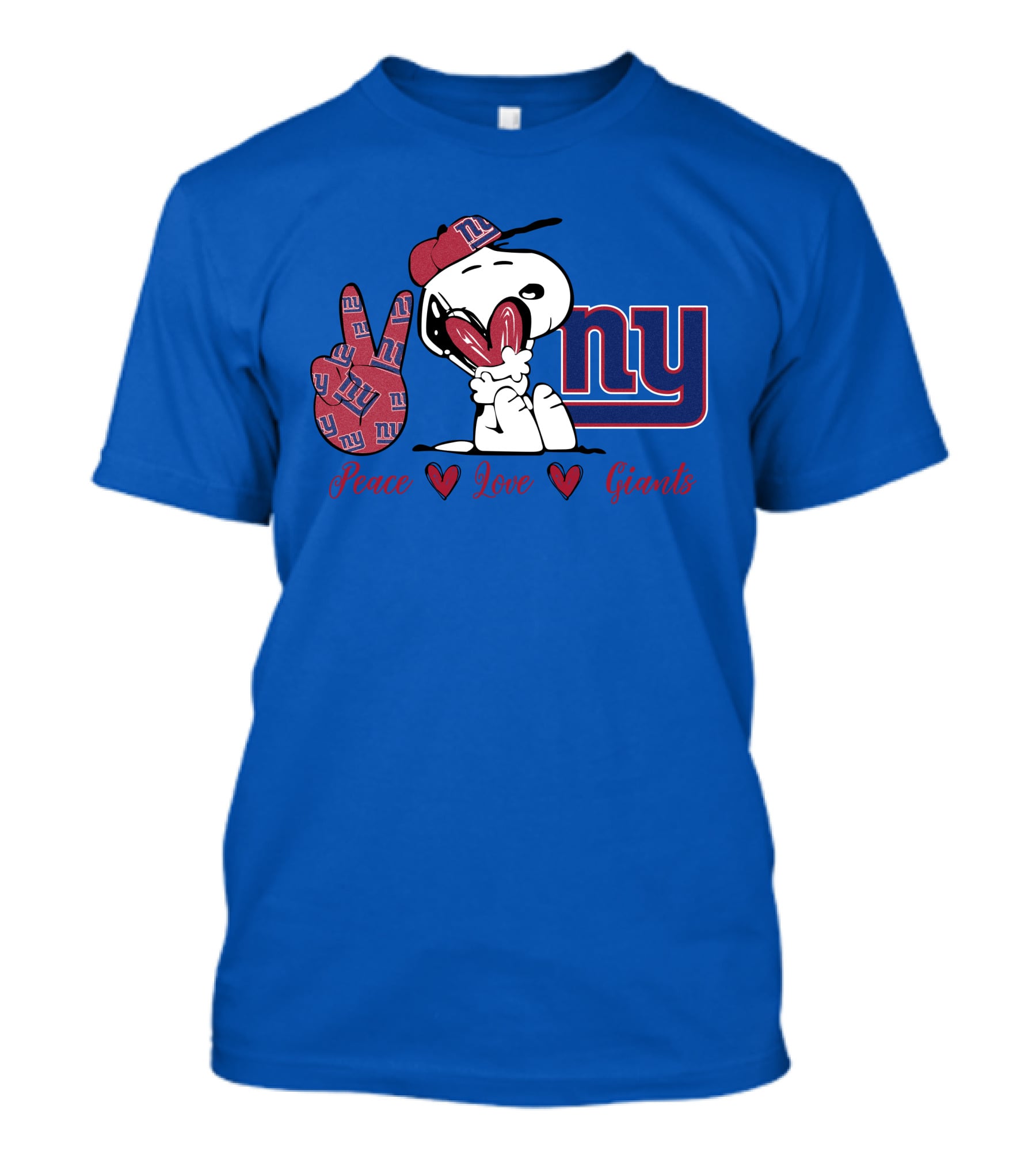 Peace Love New York Giants Snoopy Ny T-Shirt