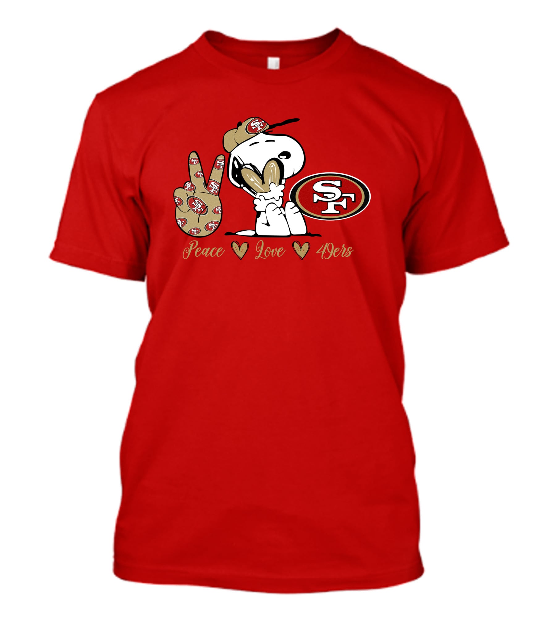 Snoopy Peace Love 49ers Sf T-Shirt