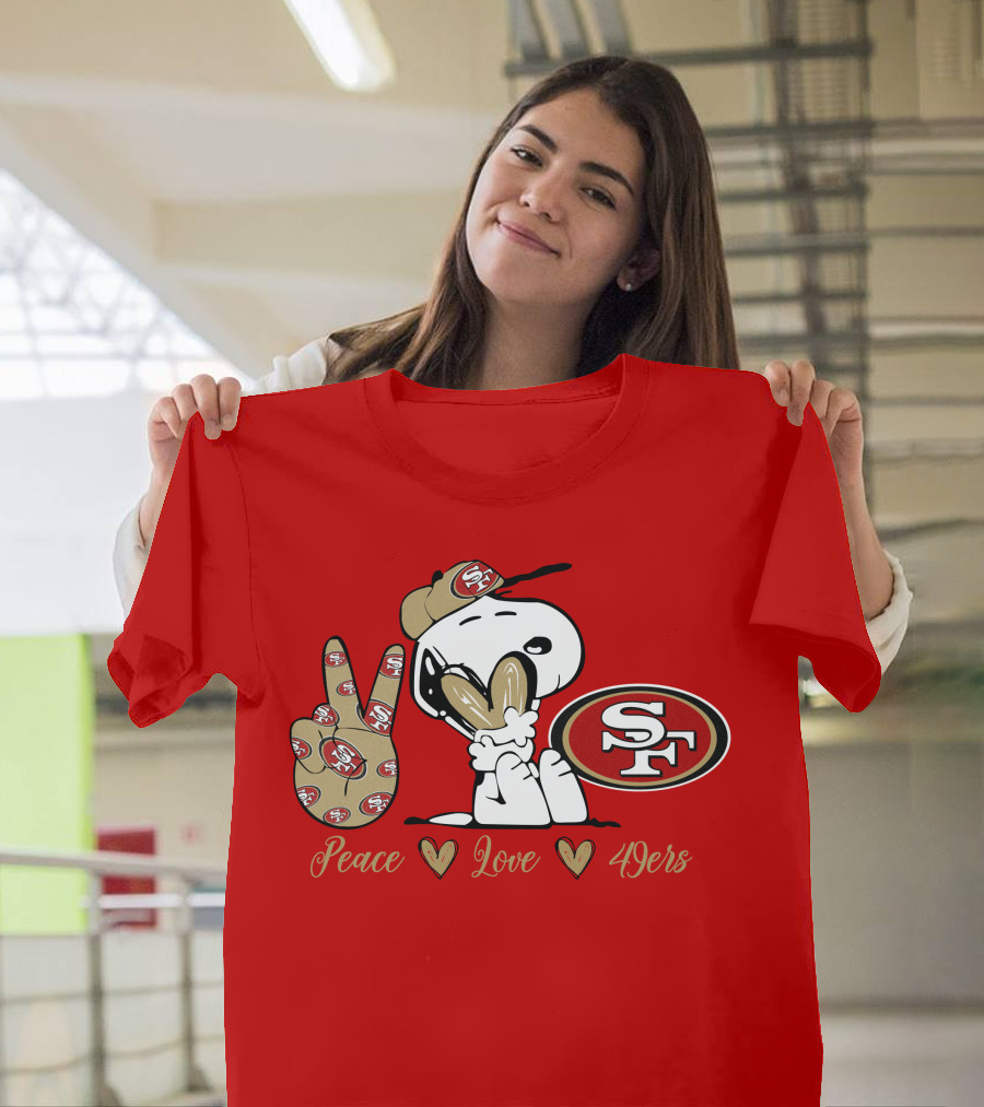 Snoopy Peace Love 49ers Sf T-Shirt