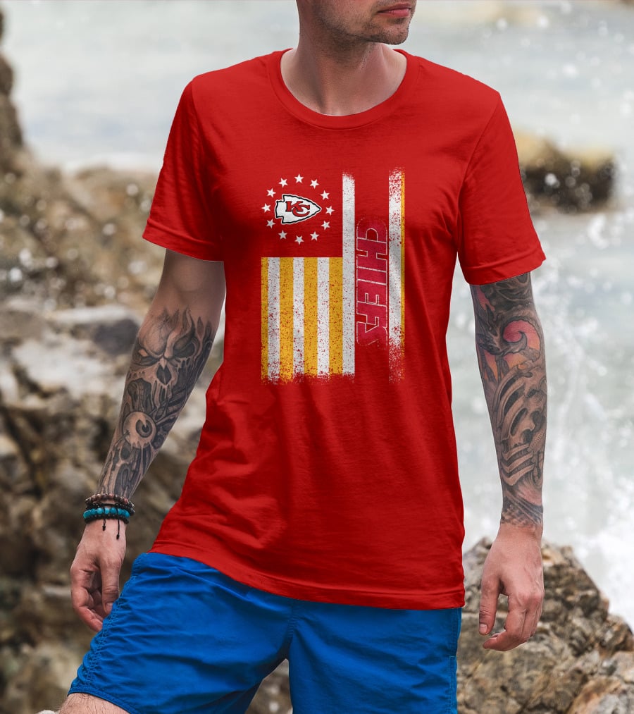 Kansas City Chiefs American Flag Stripes Stars T-Shirt