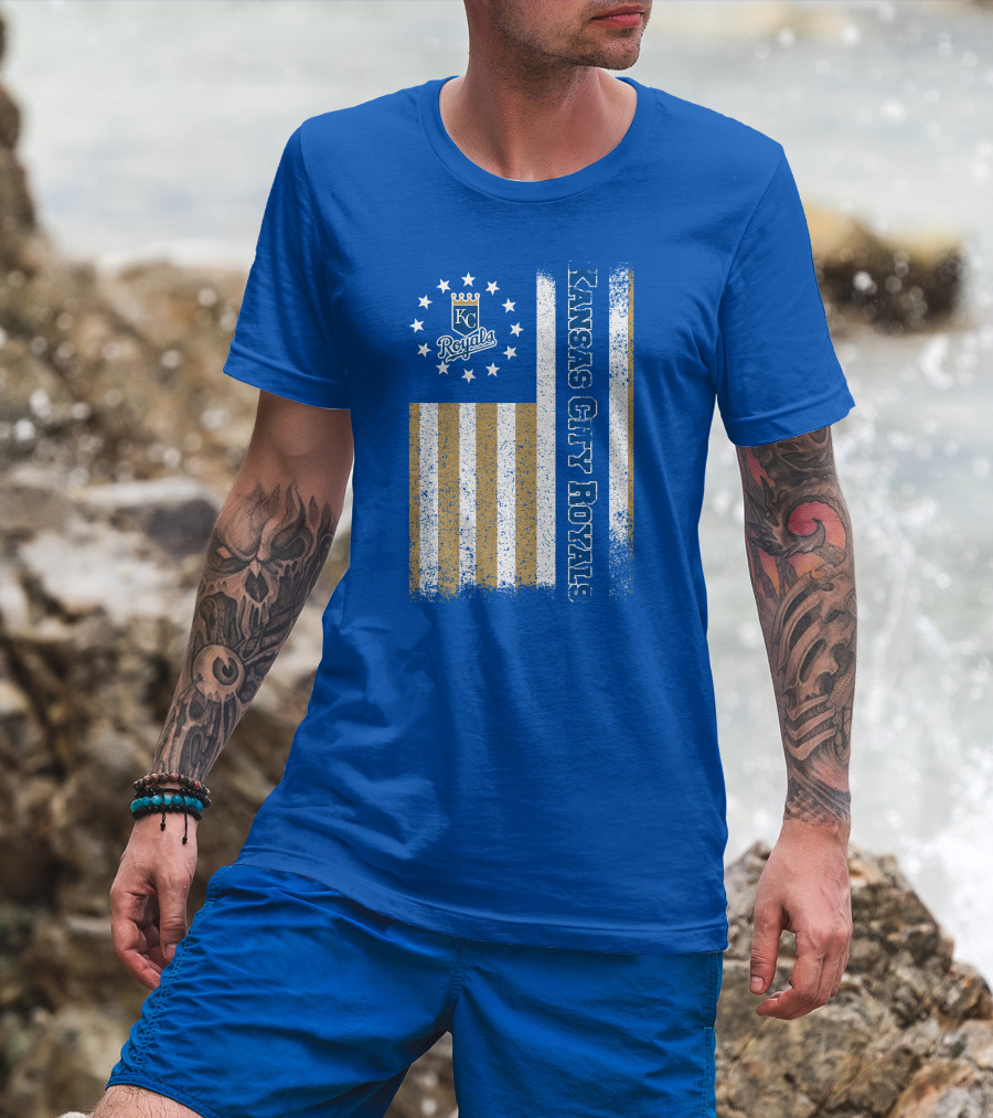 Kansas City Royals American Flag Distressed T-Shirt