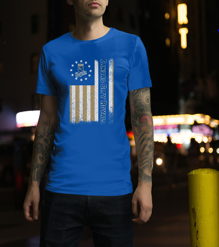 Kansas City Royals American Flag Distressed T-Shirt