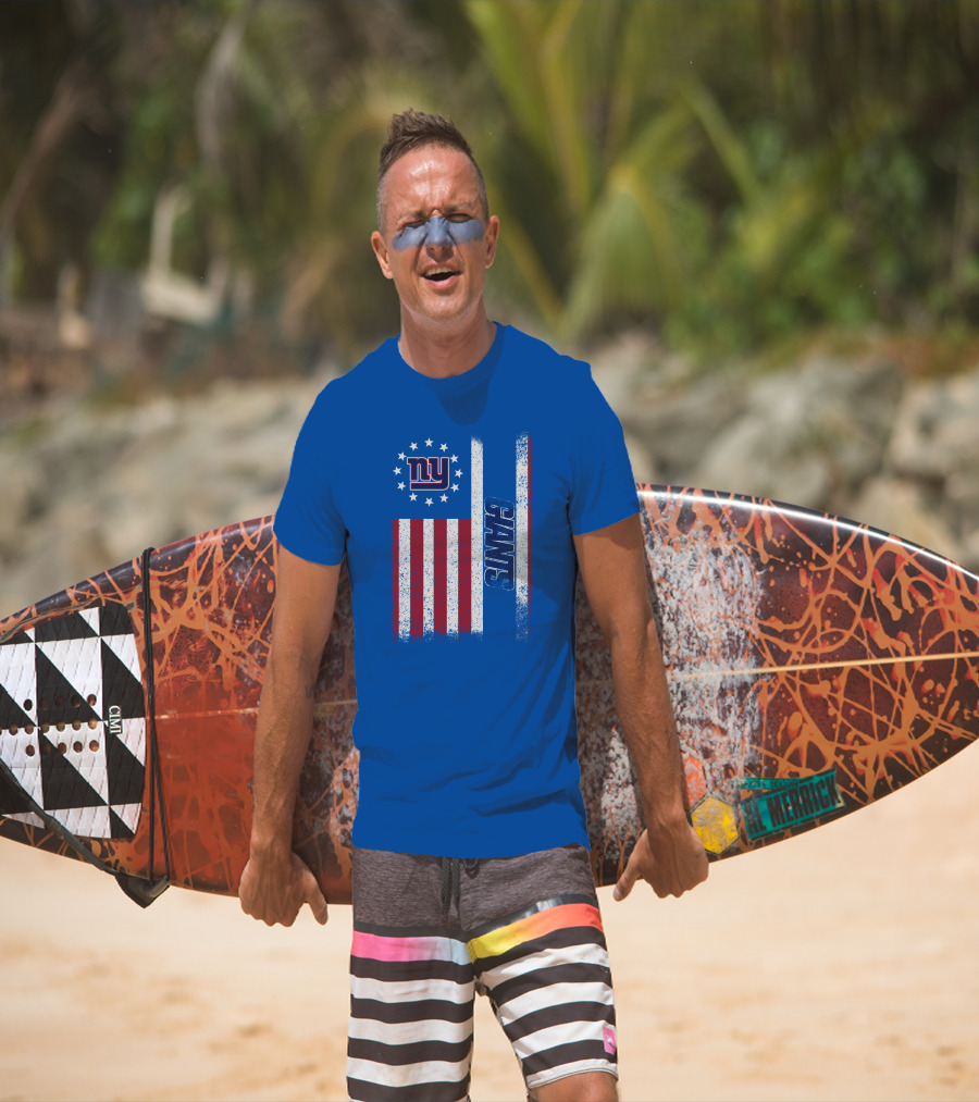 New York Giants Stars And Stripes American Flag T-Shirt