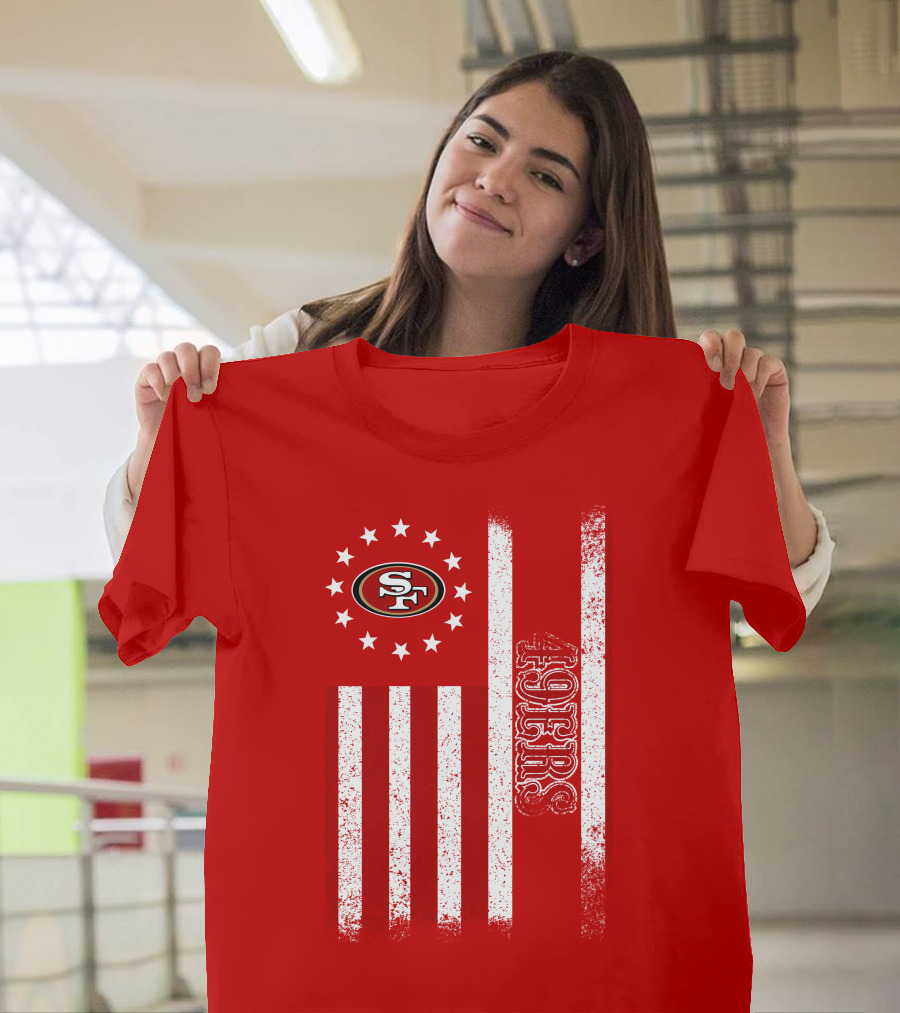 San Francisco 49ers American Flag Sf Logo Stars Stripes T-Shirt