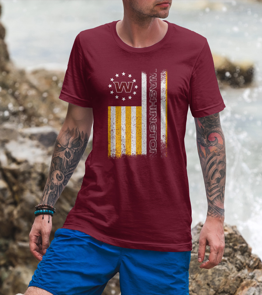Washington W Stars Stripes American Flag T-Shirt