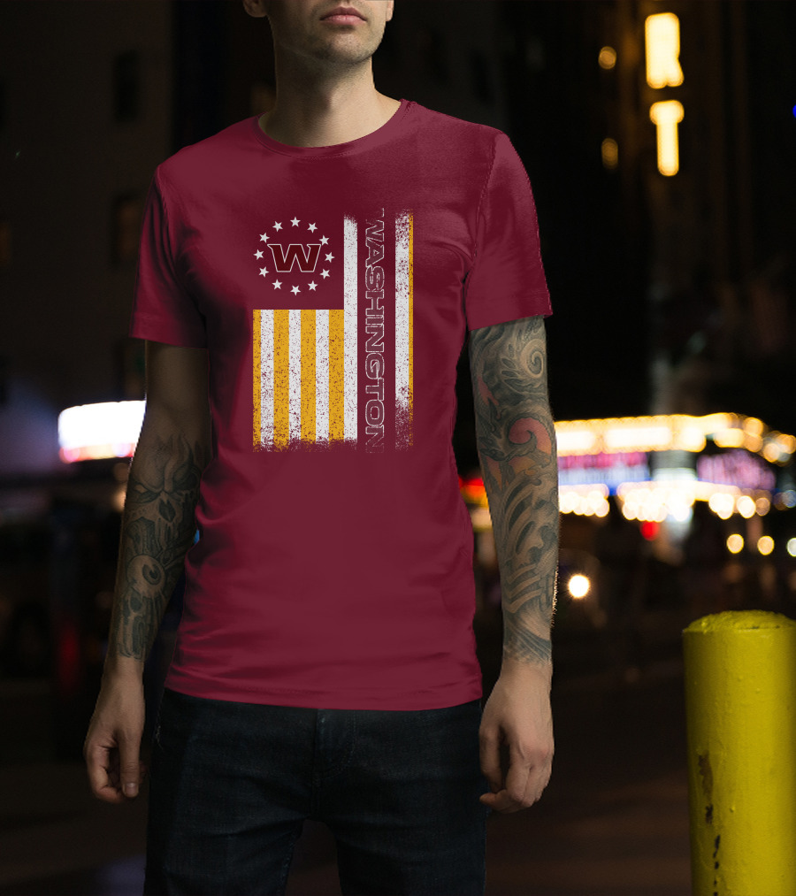 Washington W Stars Stripes American Flag T-Shirt