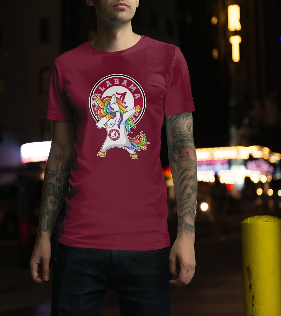 Alabama Crimson Tide Dabbing Unicorn T-Shirt