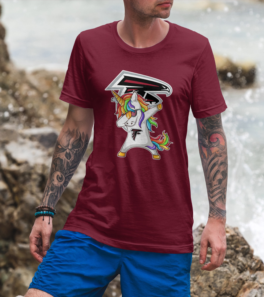 Atlanta Falcons Unicorn Rainbow Dabbing T-Shirt