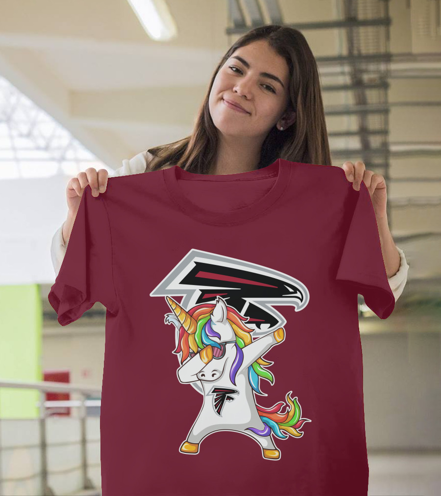 Atlanta Falcons Unicorn Rainbow Dabbing T-Shirt