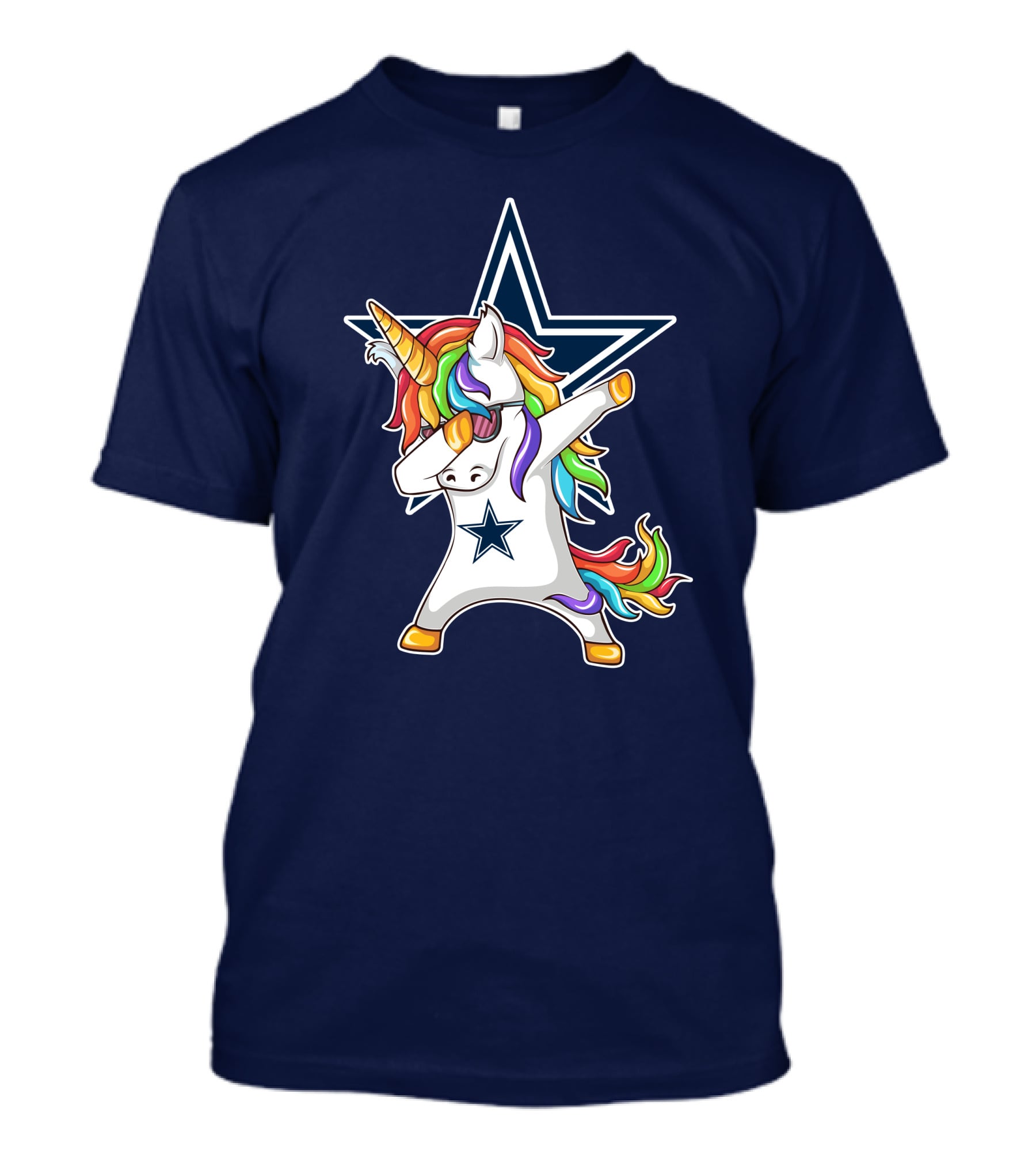 Dallas Cowboys Unicorn Dabbing Star Rainbow T-Shirt