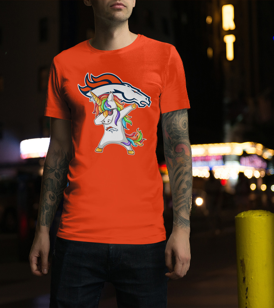 Denver Broncos Unicorn Dabbing NFL Sports Fan T-Shirt