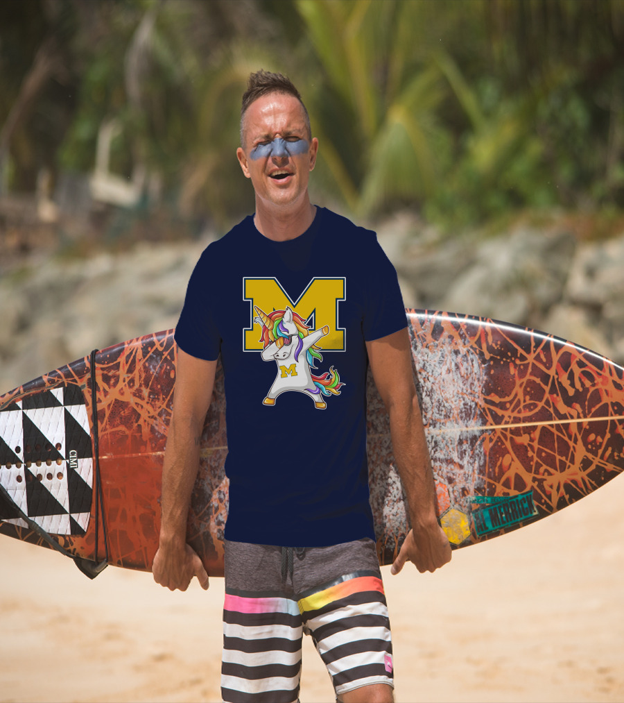 Michigan Wolverines Unicorn Dabbing M T-Shirt