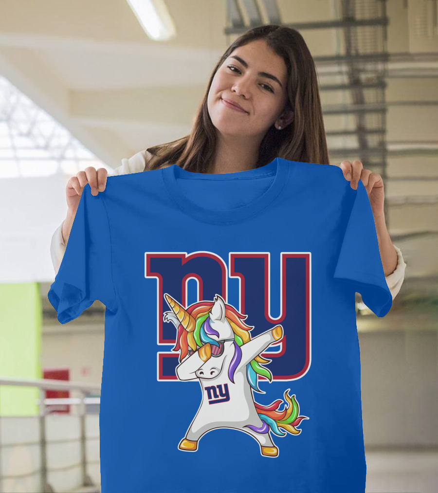 NY Giants Rainbow Unicorn Dab T-Shirt