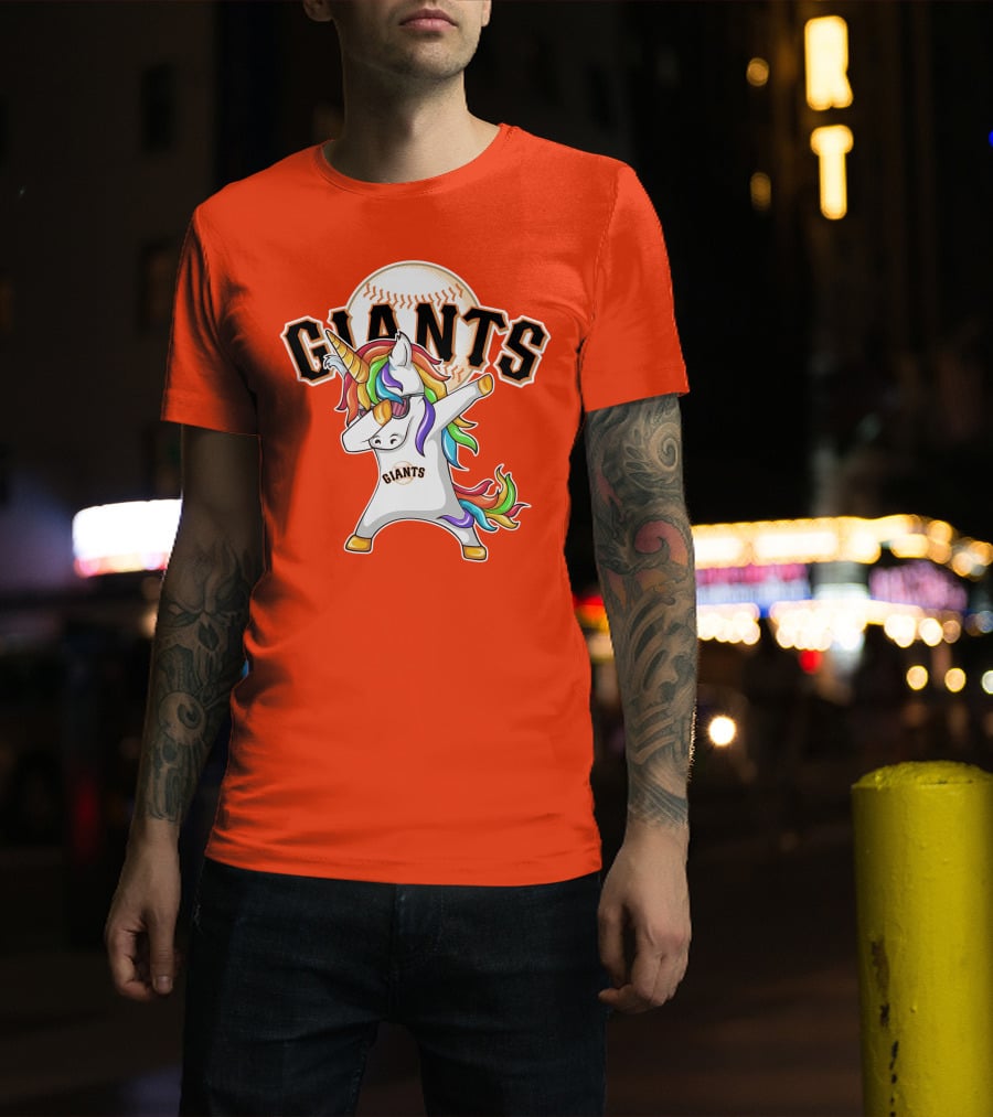San Francisco Giants Unicorn Dabbing Baseball T-Shirt