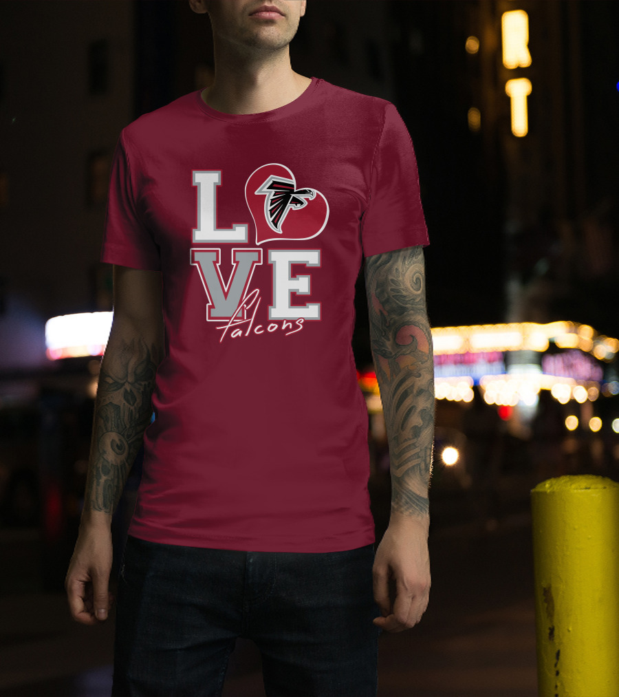 LOVE Atlanta Falcons Heart T-Shirt