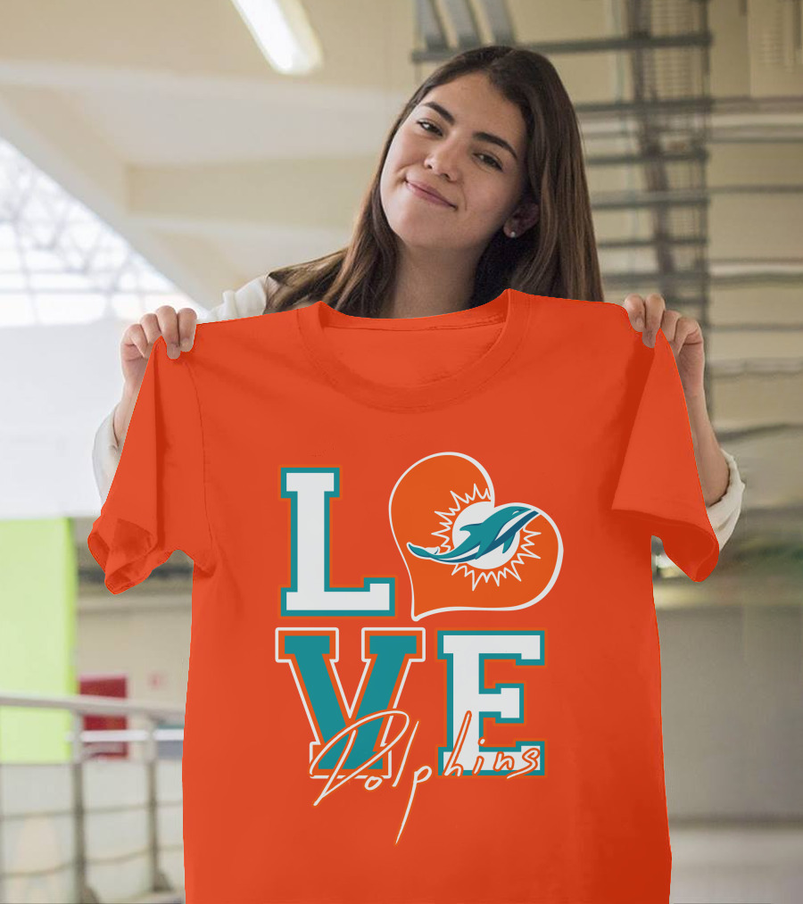 LOVE Dolphins Miami Heart T-Shirt