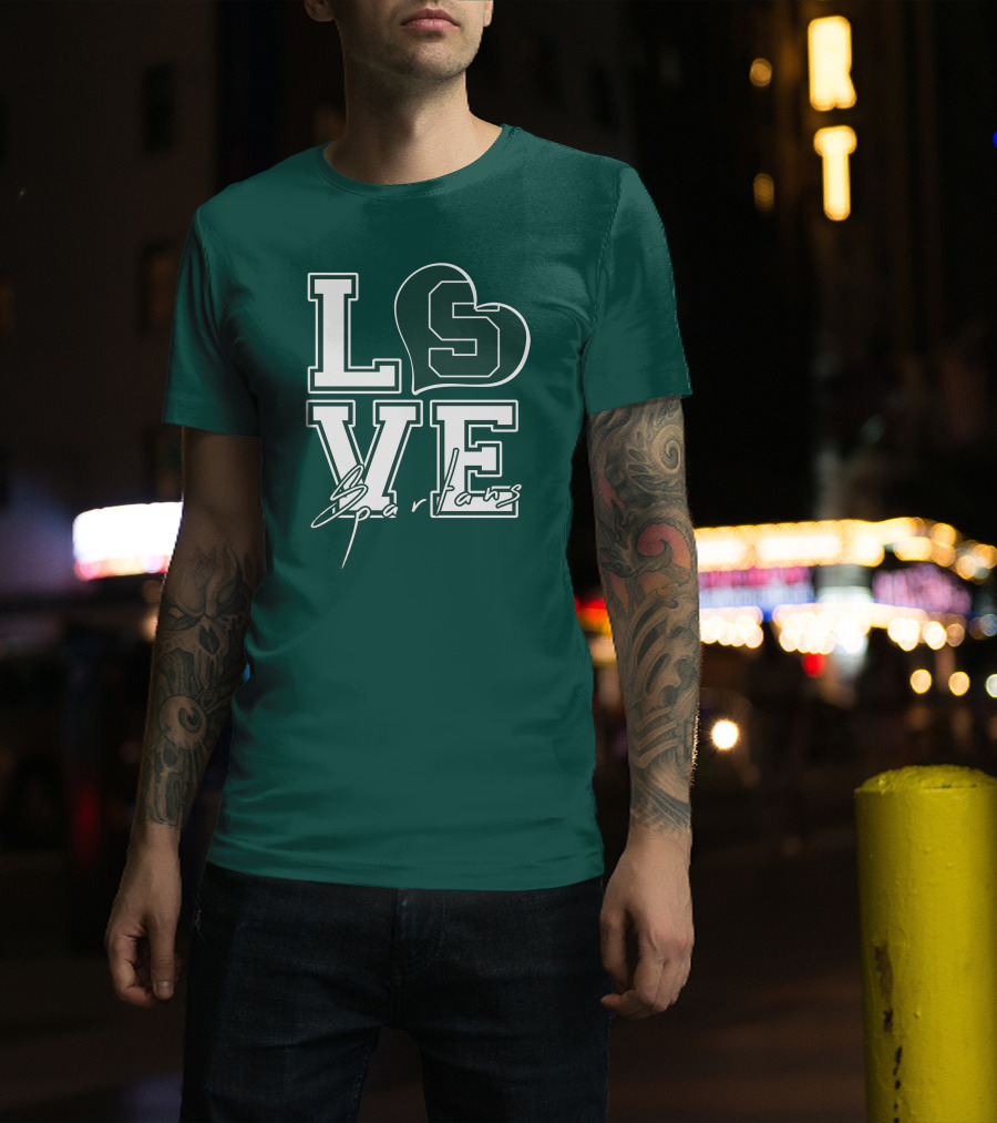 Love Spartans Michigan State Heart T-Shirt