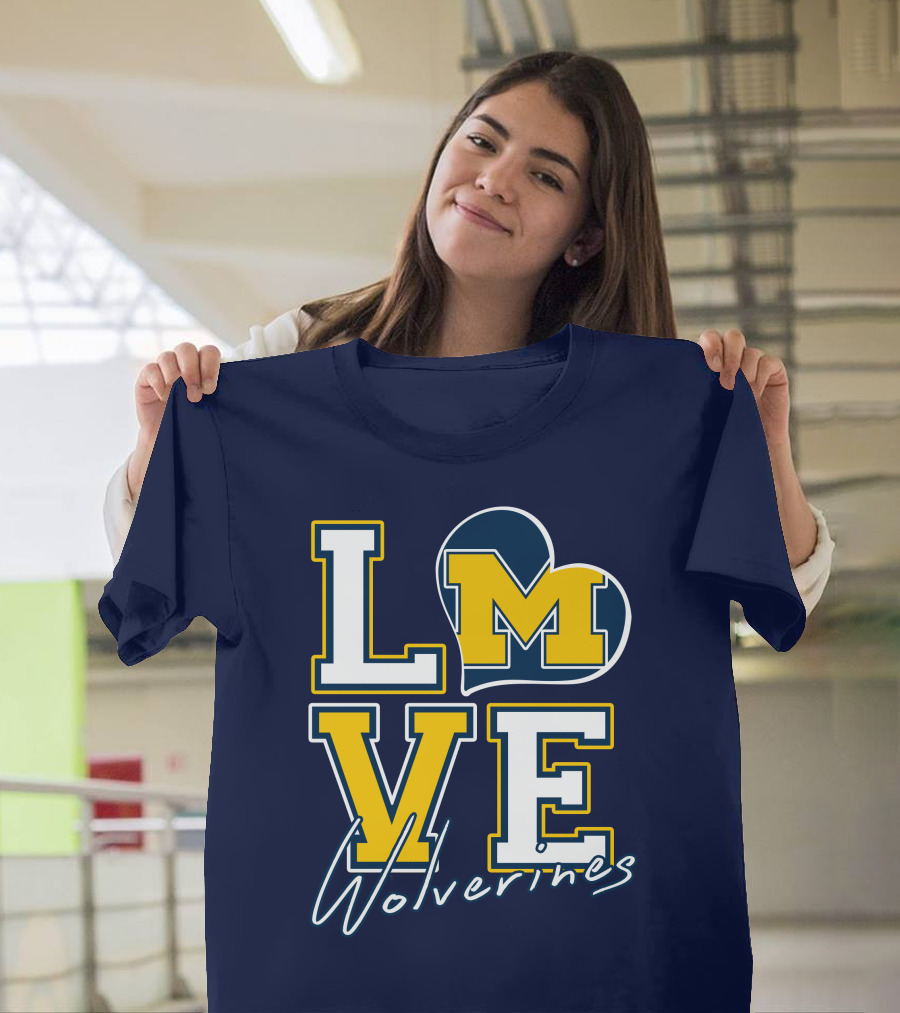 Love Michigan Wolverines Heart T-Shirt