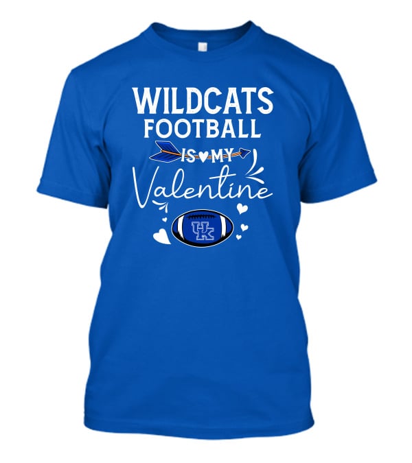 Wildcats Football Is My Valentine UK Football Heart Arrow T-Shirt