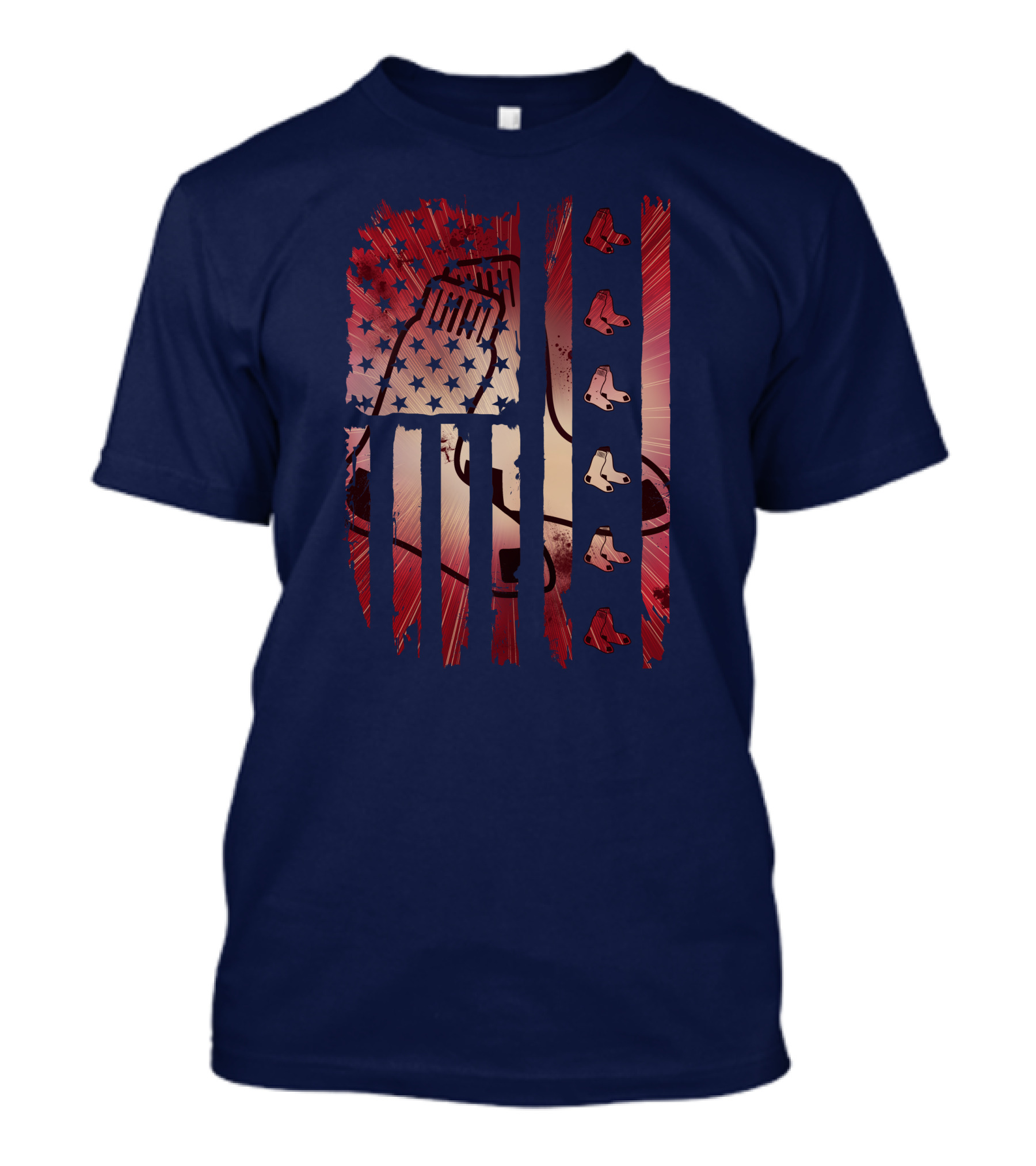 Boston Red Sox Patriotic Stars And Stripes T-Shirt