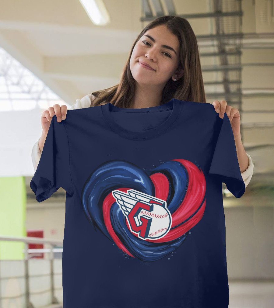 Cleveland Guardians Heart Tornado Baseball T-Shirt