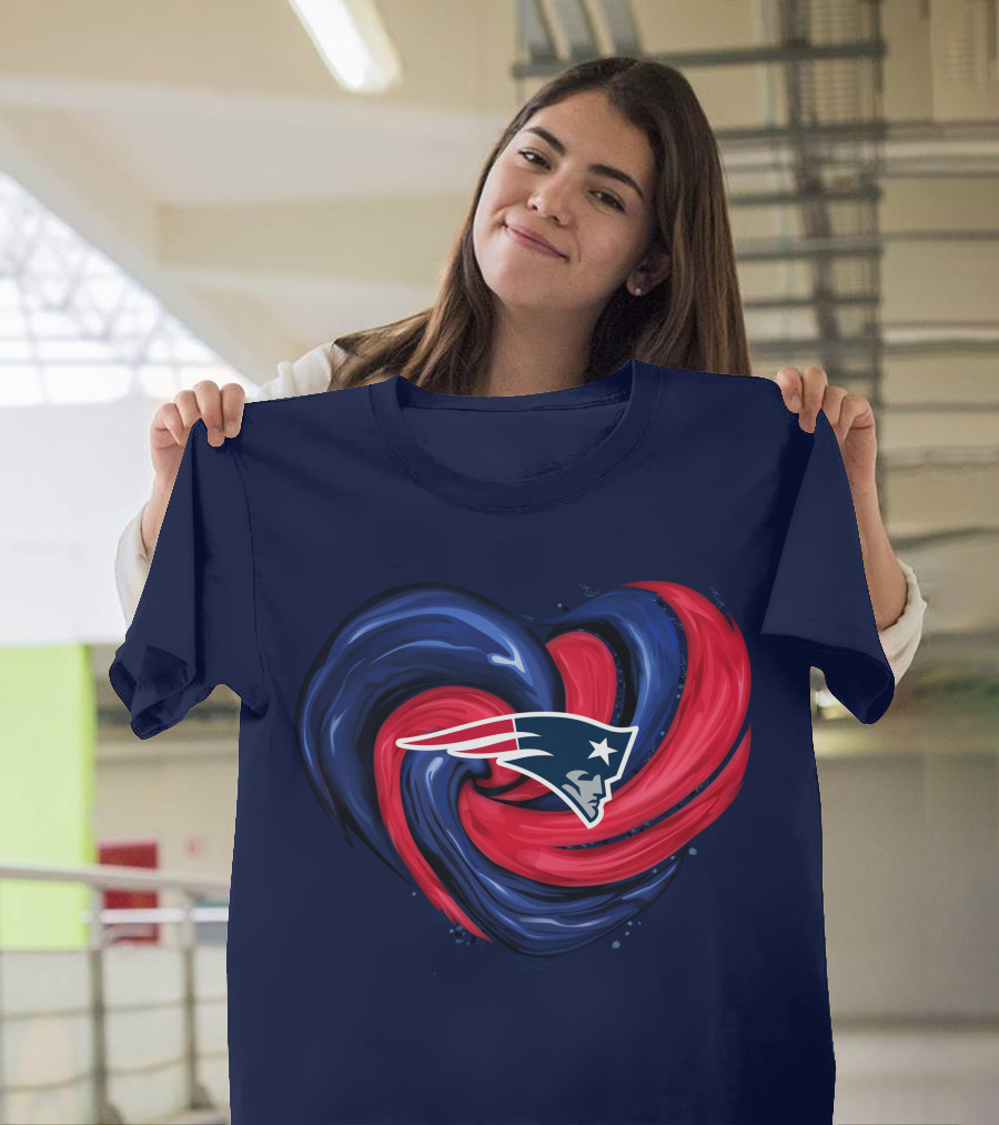 New England Patriots Heart Swirl T-Shirt
