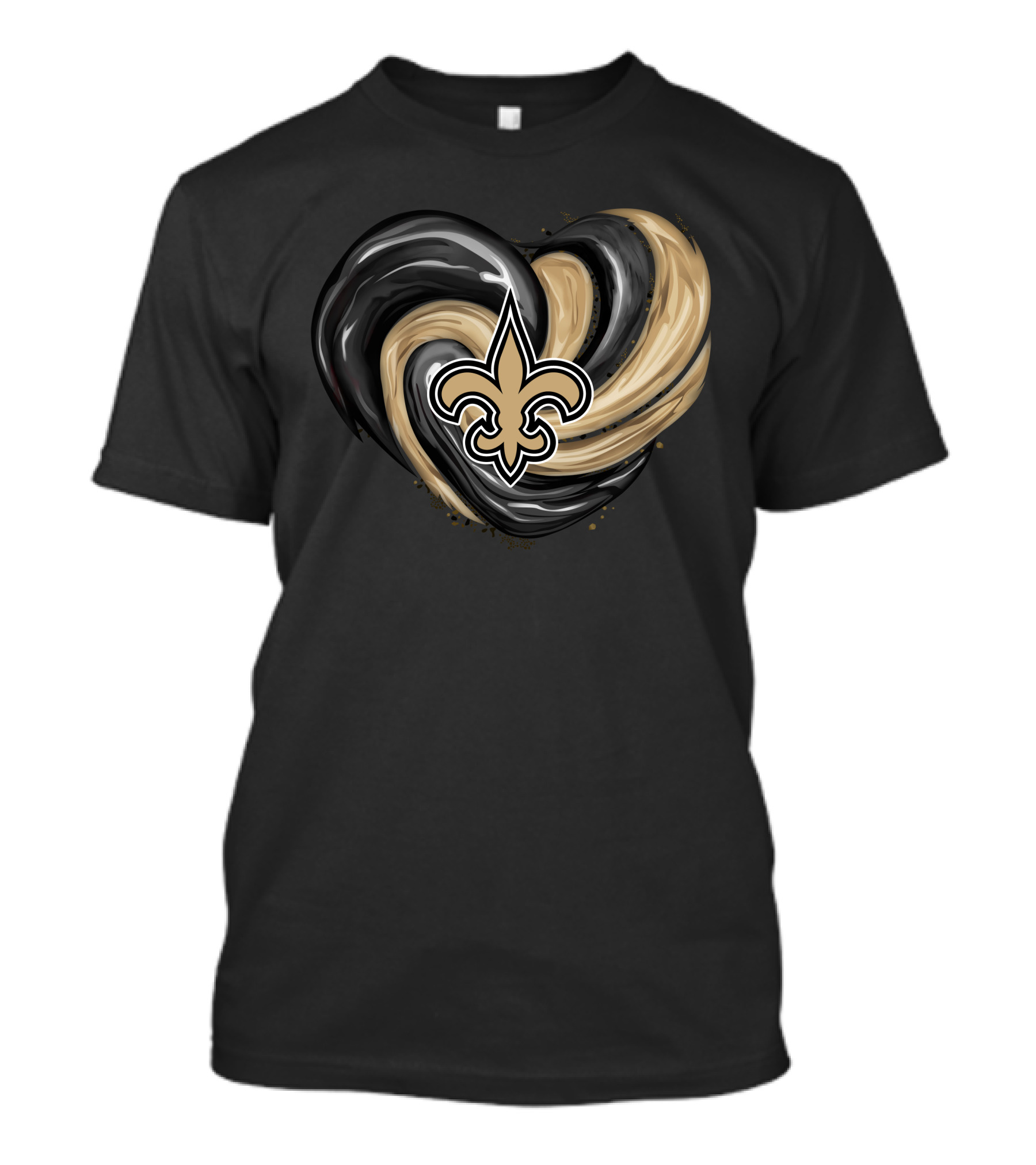 New Orleans Saints Fleur-de-Lis Tornado Heart T-Shirt
