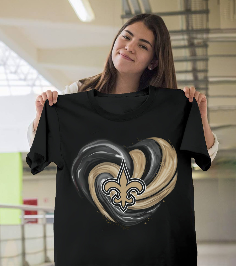New Orleans Saints Fleur-de-Lis Tornado Heart T-Shirt
