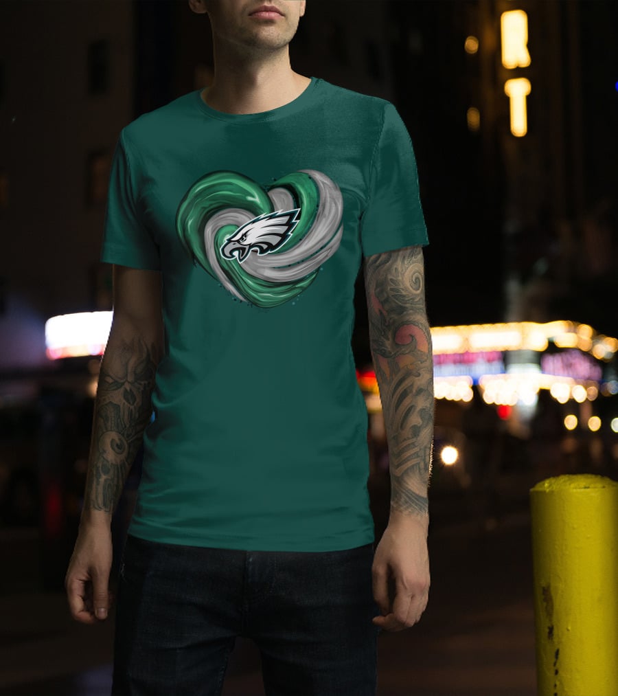 Philadelphia Eagles Heart Swirl T-Shirt