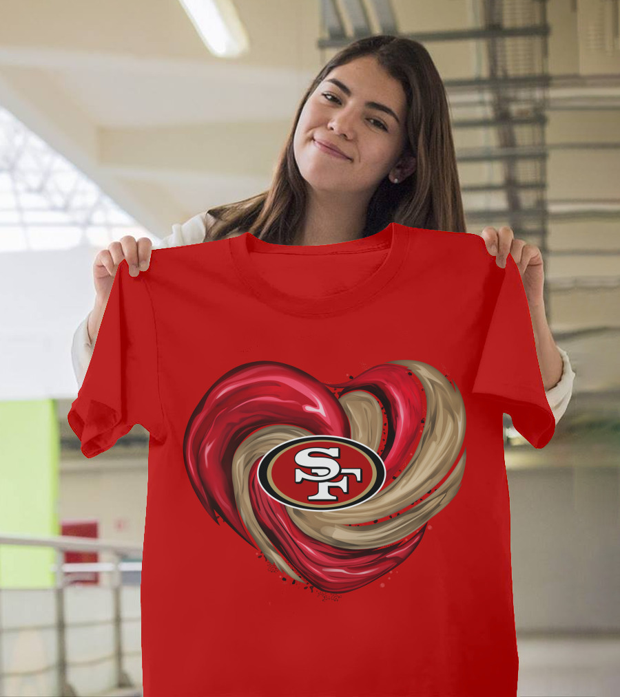 San Francisco 49ers Heart SF Logo Tornado T-Shirt